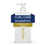 Native Curl Care Shampoo, Coconut Milk & Turmeric, Sulfate Free, for Women and Men, 16.5 oz