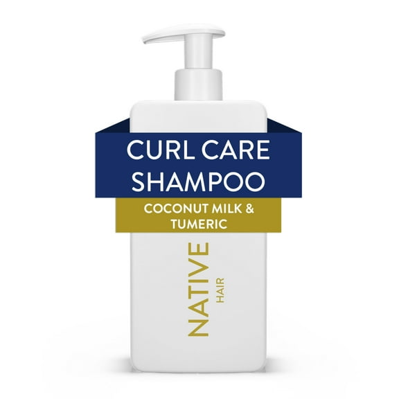 Native Curl Care Shampoo, Coconut Milk & Turmeric, Sulfate Free, for Women and Men, 16.5 oz