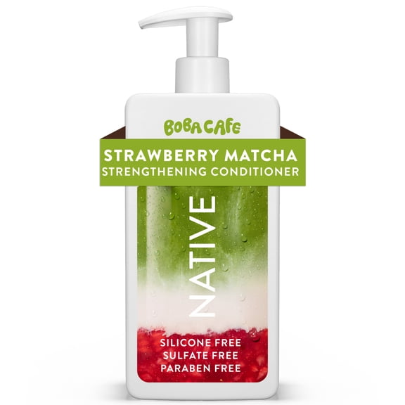 Native Strengthening Conditioner, Limited Edition Strawberry Matcha, Silicone Free Conditioner for Women and Men, Boba Café, 16.5 fl oz