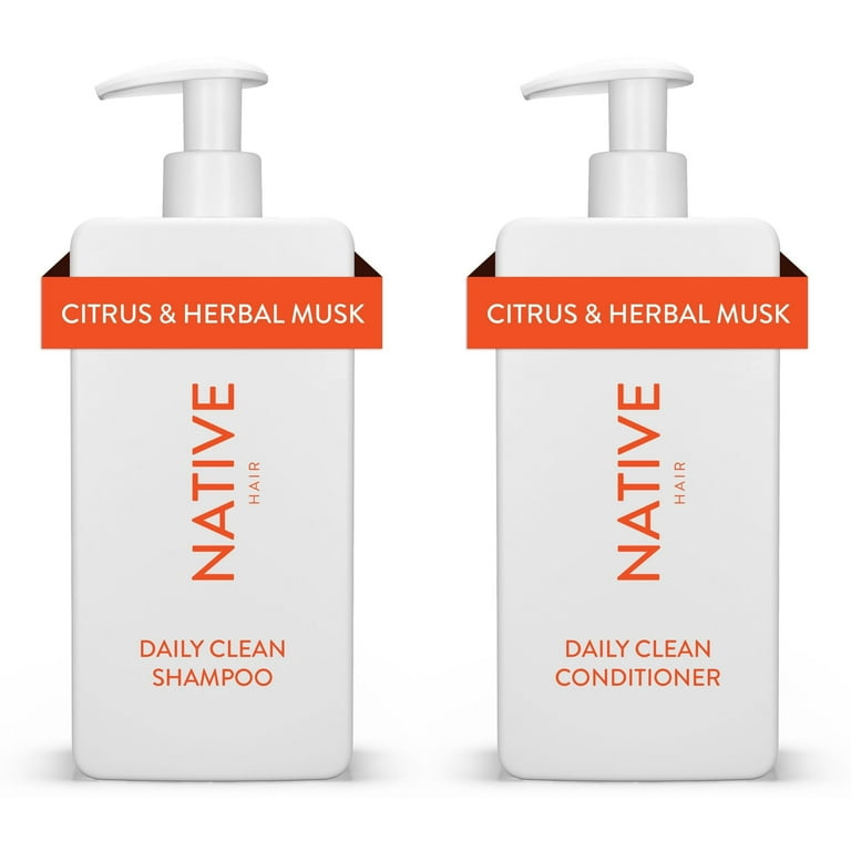 Native Daily Clean Shampoo & Conditioner Set, Citrus & Herbal Musk