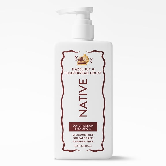 Native Daily Clean Shampoo, Hazelnut & Shortbread Crust, Silicone and Sulfate Free, 16.5 fl oz