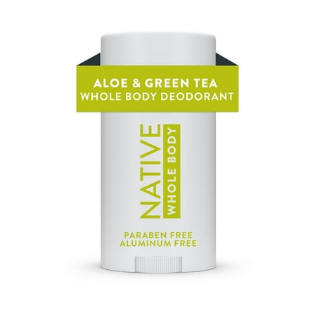 Native Deodorant, Aluminum Free, Aloe & Green Tea Sensitive Whole Body Deodorant 2.4 oz