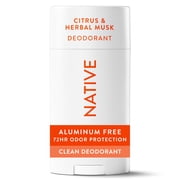 Native Deodorant for Men, Aluminum Free, Citrus & Herbal Musk, 2.65 oz