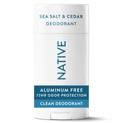 Native Deodorant for Women & Men, Aluminum Free, Sea Salt & Cedar, 2.65 oz