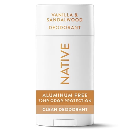 Native Deodorant, Aluminum Free for Women and Men, Vanilla & Sandalwood Scent, 2.65 oz