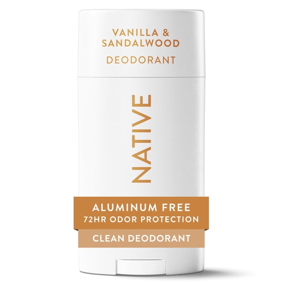 Native Deodorant, Aluminum Free for Women and Men, Vanilla & Sandalwood, 2.65 oz
