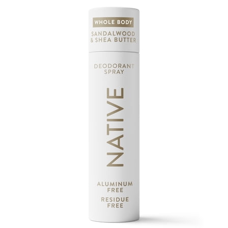 Native Deodorant Body Spray, Sandalwood & Shea Butter, Aluminum Free, for Women and Men, 3.5 oz