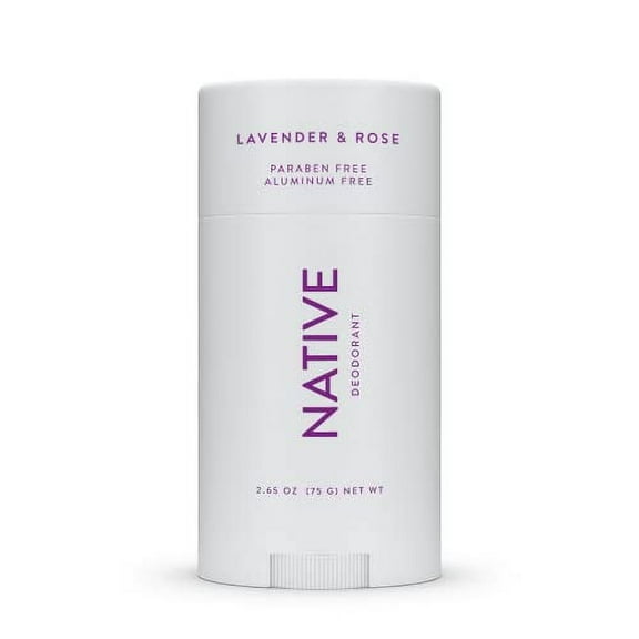 Native Deodorant | Natural Deodorant for Women and Men, Aluminum Free with Baking Soda, Probiotics, Coconut Oil and Shea Butter | Lavender & Rose