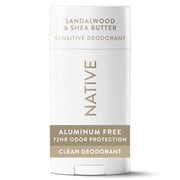Native Sensitive Deodorant For Men, Aluminum Free, Sandalwood & Shea Butter, 2.65 oz