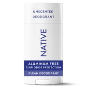 Native Fragrance Free Deodorant For Men & Women, 72 Hour, Solid Stick, Unscented, 2.65 oz
