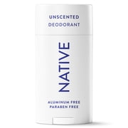Native Fragrance Free Deodorant For Men & Women, 72 Hour Solid Deodorant Stick, Unscented, 2.65oz