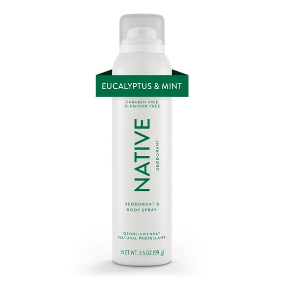 Native Deodorant and Body Spray, Eucalyptus & Mint, Aluminum-Free, for Women and Men, 3.5 oz