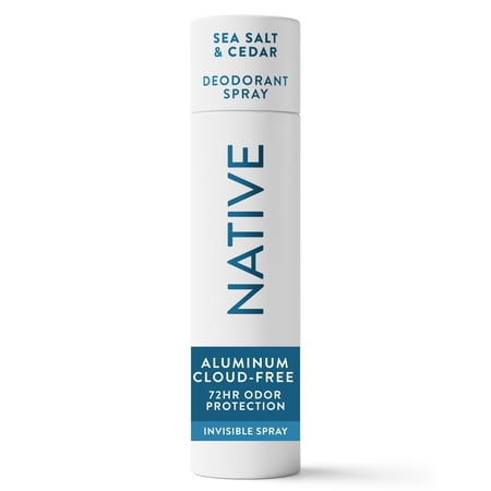 Native Deodorant Spray For Men, Aluminum Free, 72 Hour Deodorant Spray, Sea Salt & Cedar, 3.5 oz