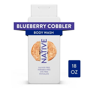 Native Dunkin' Body Wash for Women and Men, Sulfate Free, Blueberry Cobbler, 18oz