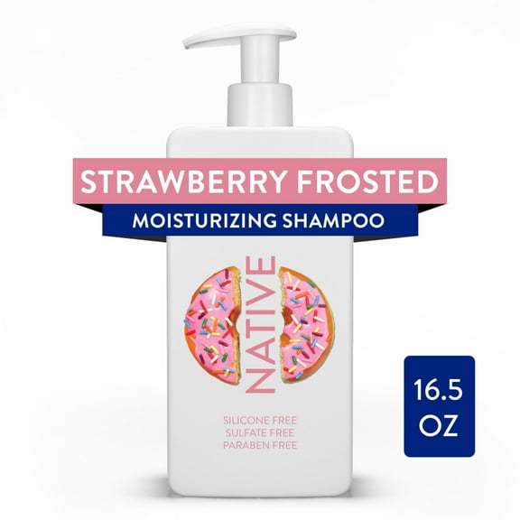 Native Dunkin' Moisturizing Shampoo, Sulfate Free, Strawberry Frosted, 16.5 oz