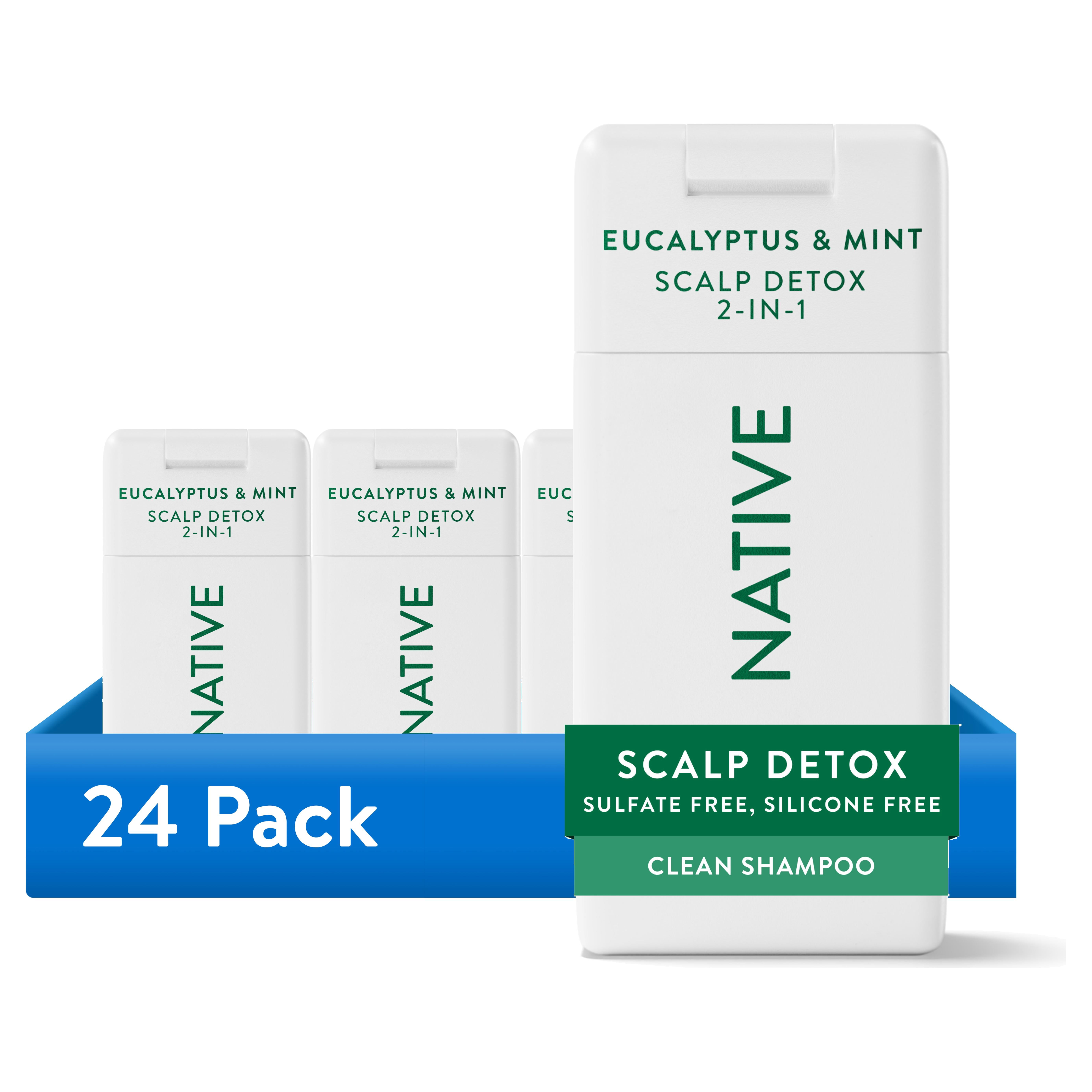 (24 pack) Native Eucalyptus & Mint 2 in 1 Shampoo & Conditioner 3.0 fl oz