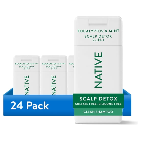 (24 pack) Native Eucalyptus & Mint 2 in 1 Shampoo & Conditioner 3.0 fl oz