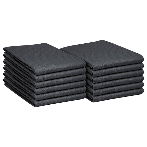 Native Fab 12 Pack Cotton Waffle Dish Towels - Gray