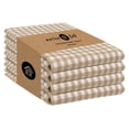 thumbnail image 1 of Native Fab 4 Pack Gingham Mini Check Kitchen Towel - Absorbent - Cotton Dish Cloths - 16x26 - Beige, 1 of 7