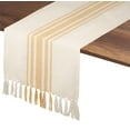 thumbnail image 1 of Native Fab Dining Stripe Table Runner with Tassels 100% Cotton, 14"x108", Pale Yellow, 1 of 5