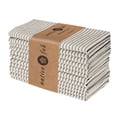 thumbnail image 1 of Native Fab Reusable Black Beige Stripe Dinner Cloth Napkin Set of 12 Cotton 18x19, 1 of 9
