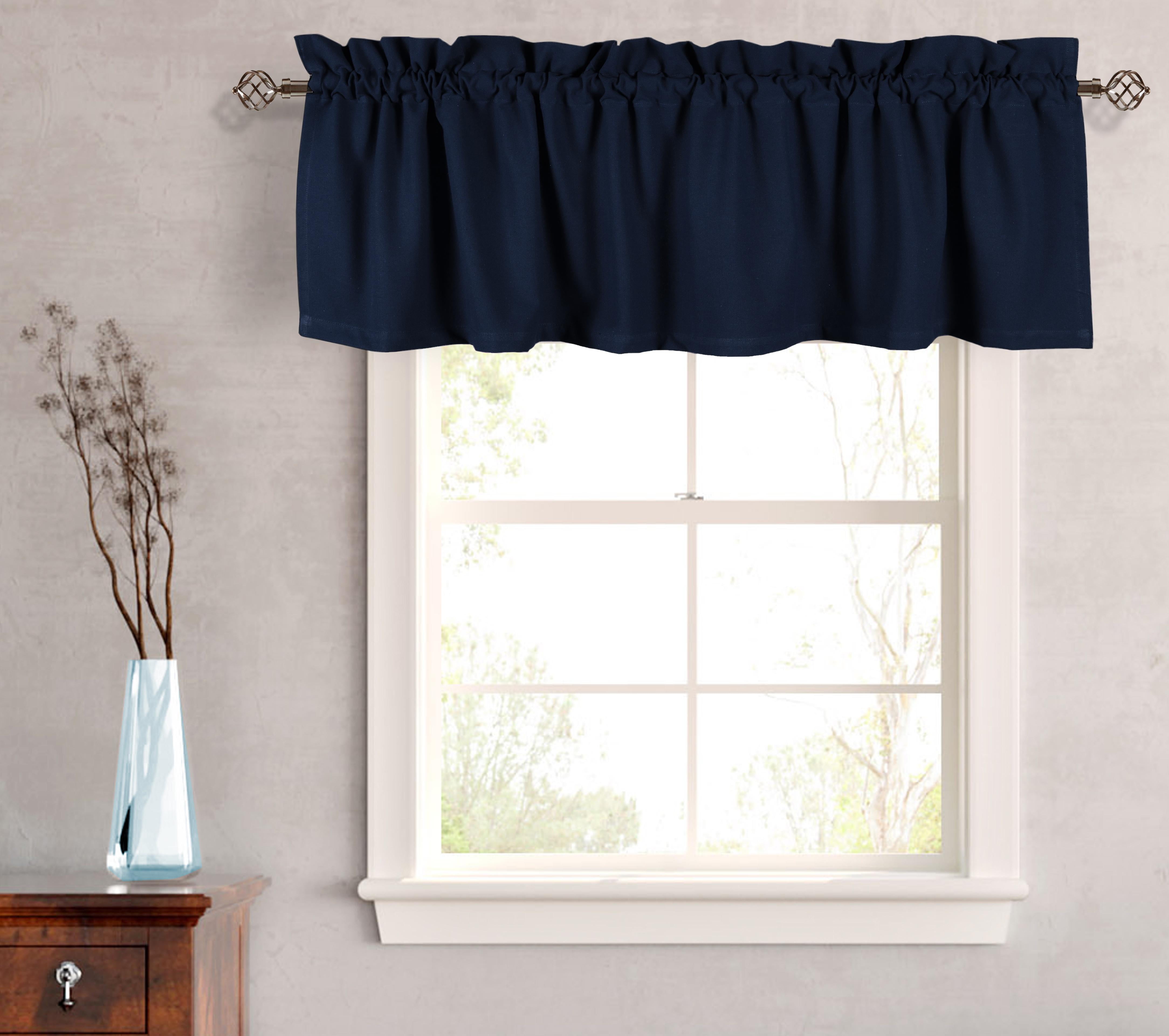 Native Fab Set of 2 Valance Curtains for Windows 54"x18" for Living Room Bedroom Kitchen Windows ...