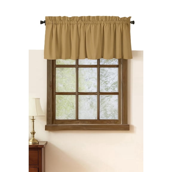 Native Fab Set of 2 Valance Curtains for Windows 54"x18" for Living Room Bedroom Kitchen Windows Bathroom, Farmhouse Vintage Curtain Valances Rod Pocket - Beige Natural