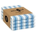 thumbnail image 1 of Native Fab Striped Kitchen Towels 4 Pack, 16x26, Absorbent Dish Cloths, Turquoise Blue, 1 of 7