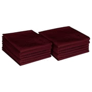 Native Fab Waffle Weave Dishcloths Set, Absorbent Dish Rags, 12x12, 100% Cotton, 12 Pack, Burgundy