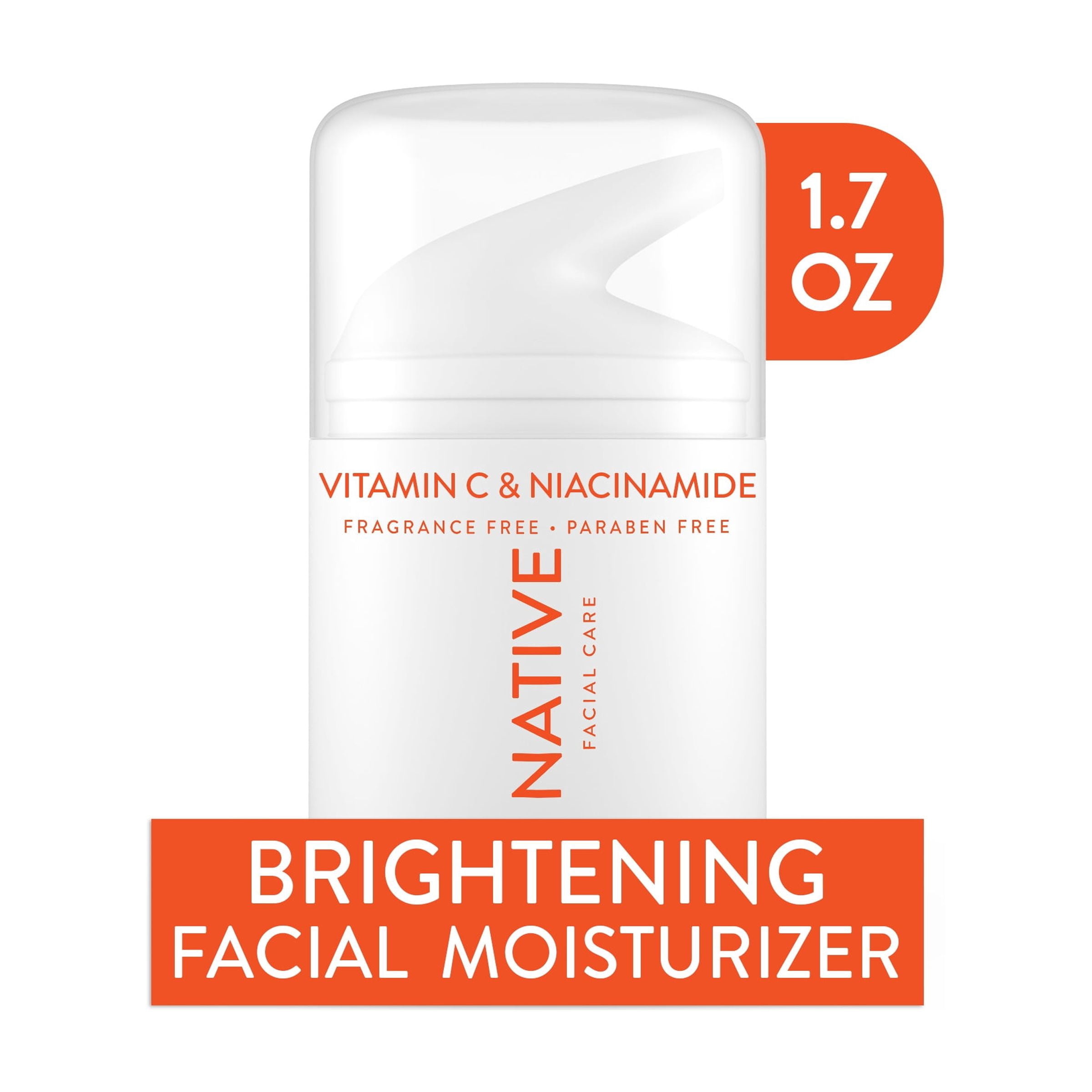 Native Sulfate-Free Brightening Facial Moisturizer with Vitamin C & B3, SPF 30, 1.7 fl oz
