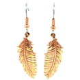 thumbnail image 1 of Native Feather Earrings for Women: One-Sided Feather Earrings, Tribal Earrings - Eagle Feather Earrings Red-tailed Hawk Feather Earrings (TexturedCopper), 1 of 25