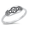 thumbnail image 1 of Native Flower Design Ring .925 Sterling Silver Band Jewelry Female Male Unisex Size 5, 1 of 4