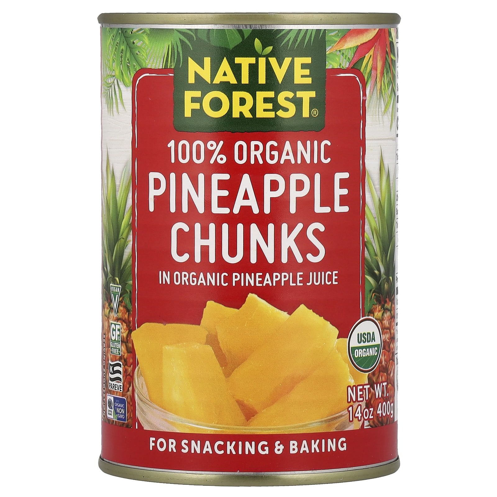 Native Forest Organic Chunks Pineapple, 14 oz - Walmart.com