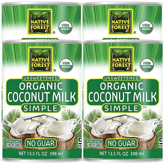 Native Forest Simple Organic Unsweetened Coconut Milk, 13.5 Fl Oz 4-Packs
