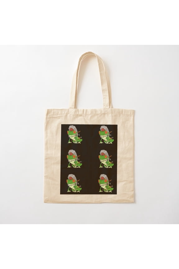 Native Frog Warrior Canvas Tote Bags, Reusable Shopping Bag