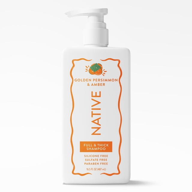 Native Full & Thick Shampoo, Golden Persimmon & Amber, Silicone and ...