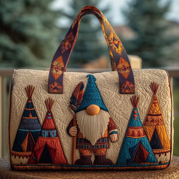 Native Gnome Quilted Duffle BagTravel Bag,Duffle Bag,Journey Bag,Gift For Dad,Gift For Mom