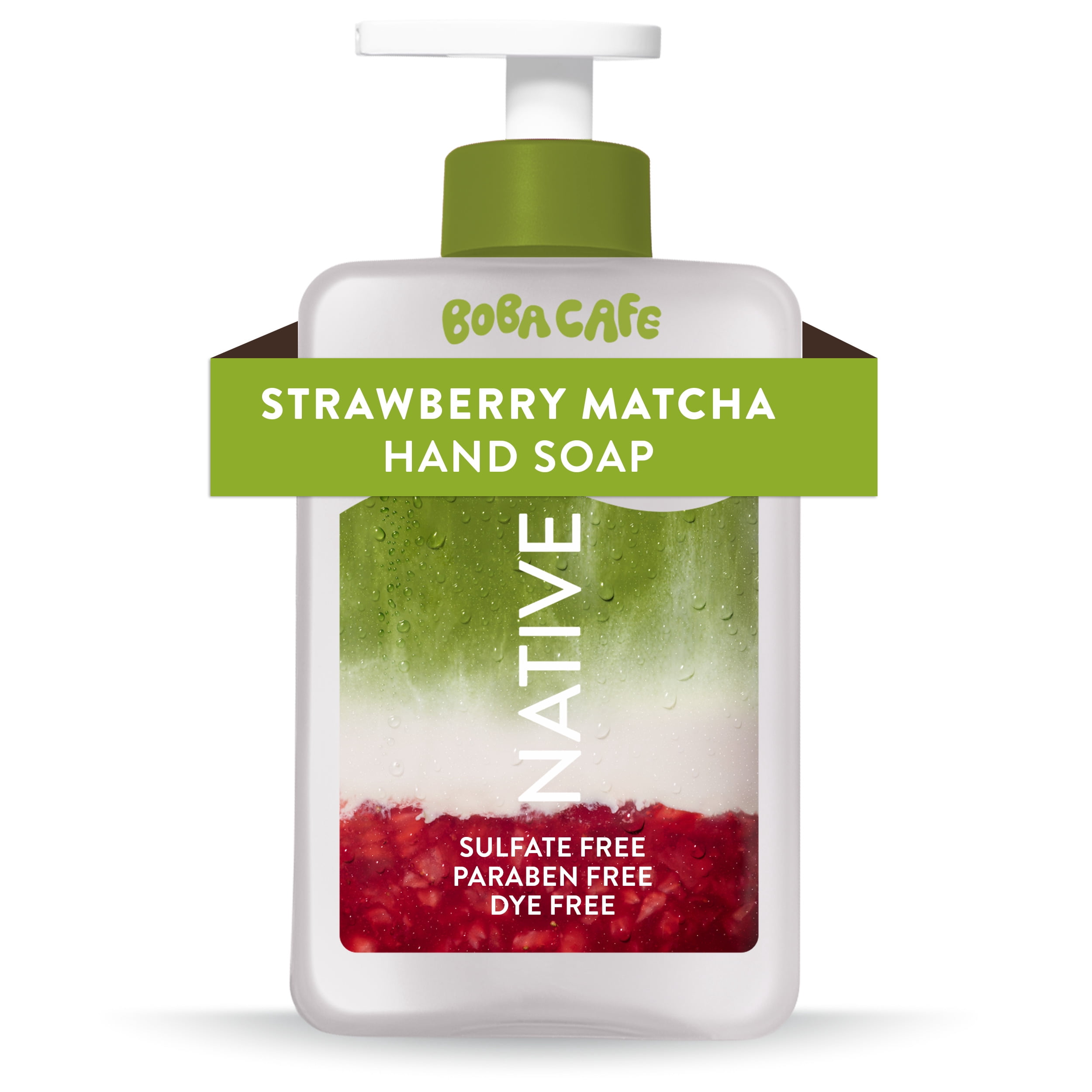 Native Liquid Hand Soap, Limited Edition Strawberry Matcha, Sulfate Free Hand Soap, Boba Café, 13 fl oz
