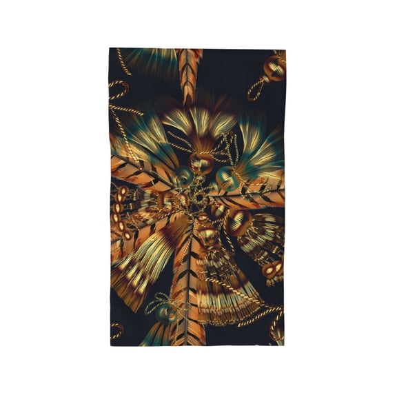 Native Indian Feathers Ethnic Tassles 27.5" x 16" Ultra Soft Hand Towel, Face Wash Cloth for Bathroom, Gym, Travel, Pool