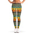 thumbnail image 1 of Native Indian Inspired Pattern Print Leggings, Native American Indian Sexy Yoga Leggings For Women., 1 of 5