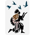thumbnail image 1 of Native Indian and Birds Painting Stencil Reusable Southwest Art Decorative Stencil Western Tribal DIY Signs Stencil for Painting, 1 of 9