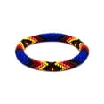 thumbnail image 1 of Native Inspired Tribal Fire Diamond Pattern Guatemalan Czech Glass Seed Beaded One Size Fits All Bangle Bracelet - Womens Fashion Handmade Jewelry Boho Accessories, 1 of 3