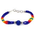 thumbnail image 1 of Native Inspired Tumbled Round Gemstone Crystal Ball Multicolored Seed Beaded Multi Strand Bracelet - Womens Tribal Fashion Handmade Jewelry Boho Accessories, 1 of 3
