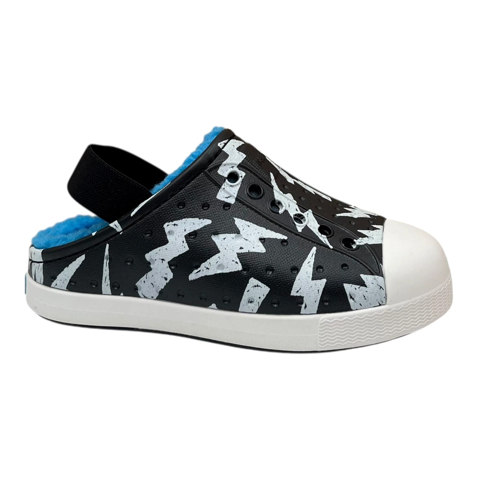 NATIVE Jefferson Toddler Boys Slip-On Cozy Clogs Size 8 Black-Blue Warm Shoes