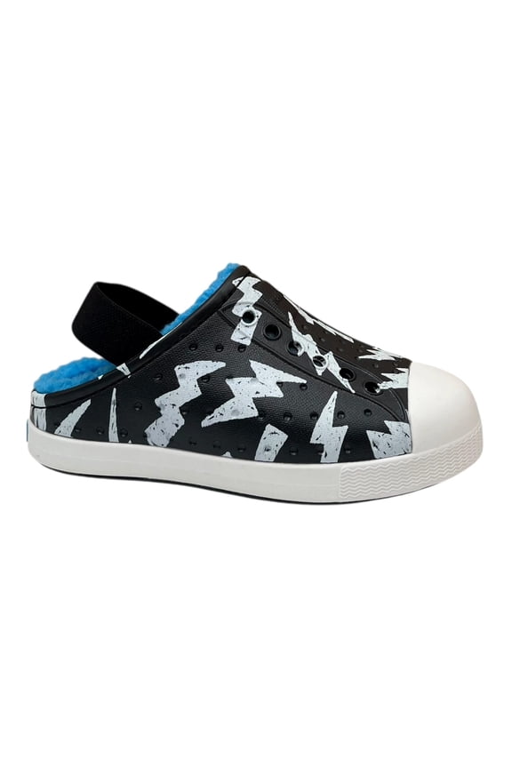 Jefferson Toddler Boys Slip-On Cozy Clogs Size 8 Black-Blue Warm Shoes