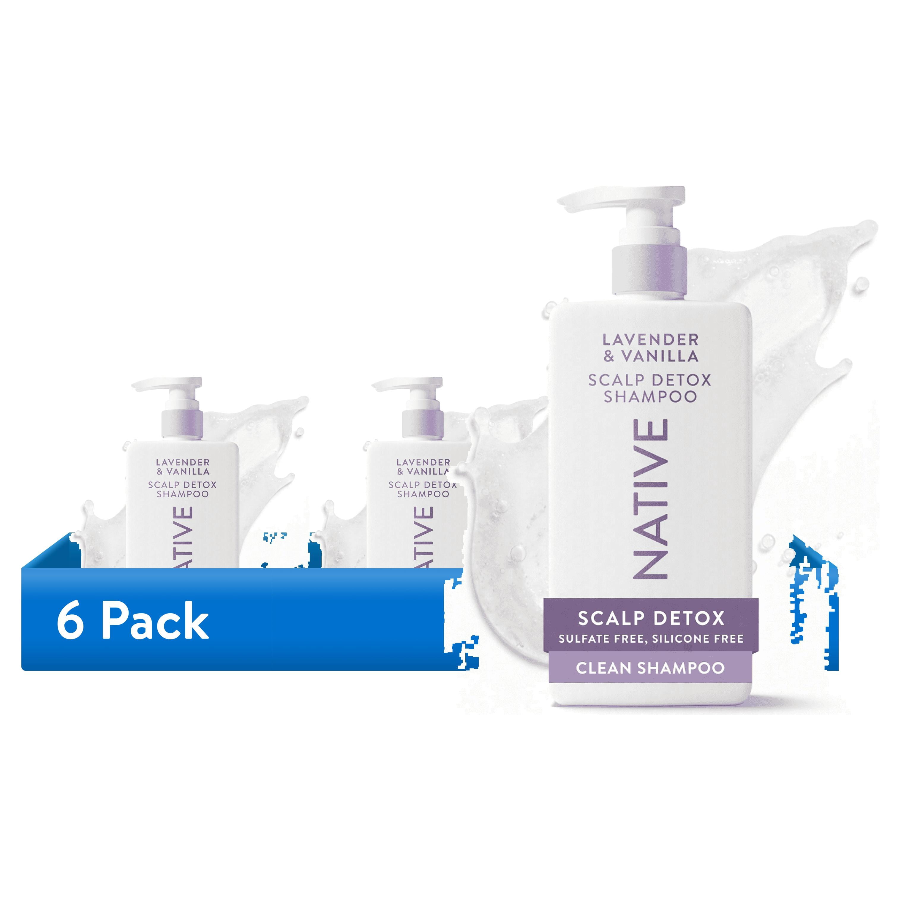 (6 pack) Native Scalp Detox Shampoo Lavender & Vanilla Cloud with Salicylic Acid, Sulfate Free 16.5 fl oz