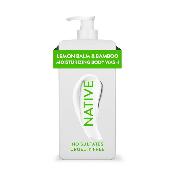 NATIVE Lemon Balm & Bamboo Moisturizing Body Wash 18oz