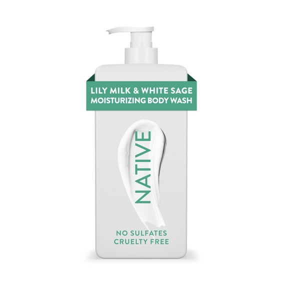 NATIVE Lily Milk & White Sage Moisturizing Body Wash 18oz