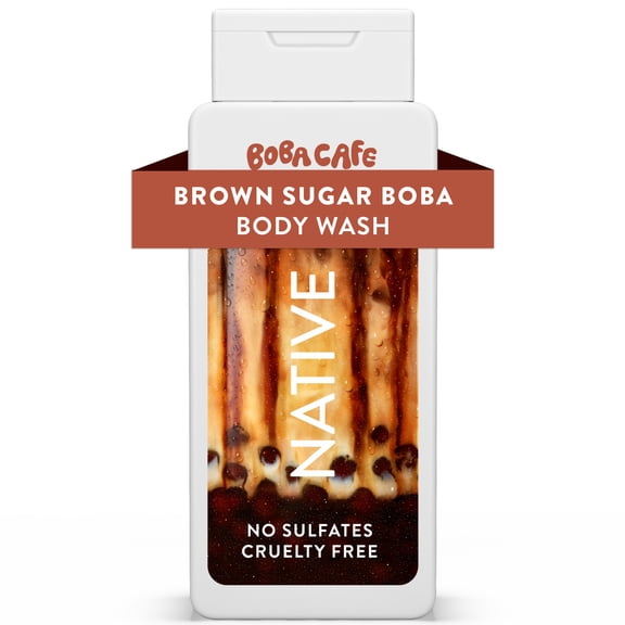 Native Body Wash, Limited Edition Brown Sugar Boba, Sulfate Free Body Wash for Women & Men, Boba Caf, 18 fl oz