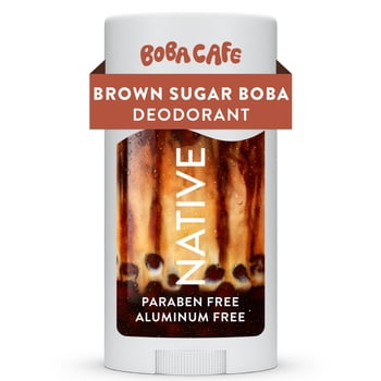 Native Aluminum Free Deodorant, Limited Edition Brown Sugar Boba, 72 Hour Odor Protection, for Women and Men, Boba Café, 2.65oz